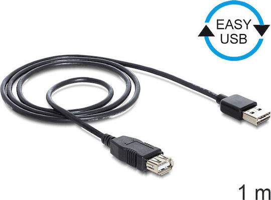 DeLock Easy USB 2.0 Cable USB-A male - USB-A female 1m (83370)