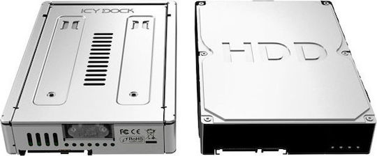 Icy Dock EZConvert PRO Enterprise Full Metal 2.5 to 3.5Inch SAS HDD/SSD Converter/Mounting kit for Internal 3.5Inch Drive Bay Ασημί MB982IP-1S-1