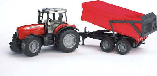 Bruder Massey Ferguson 7480 με Καρότσα Τρακτέρ 1:16 Αγροτικό για 3+ Ετών