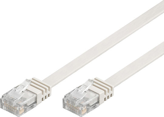 Goobay Flat U/UTP Cat.5e Καλώδιο Δικτύου Ethernet 7m Λευκό 1τμχ 93362