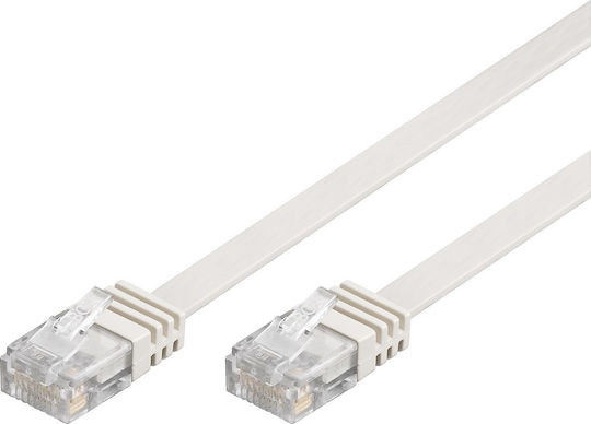 Goobay Flat U/UTP Cat.5e Καλώδιο Δικτύου Ethernet 1m Λευκό 1τμχ 93358