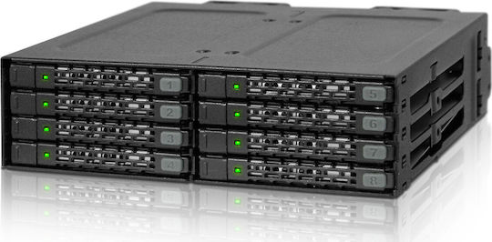 Icy Dock ToughArmor Rugged Full Metal 8-Bay 2.5 Inch SATA HDD/SSD (7mm) Backplane Cage for External 5.25 Inch Bay Μαύρο MB998SP-B