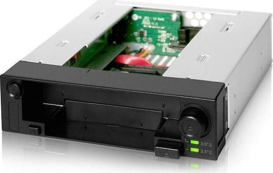 Icy Dock DuoSwap 2.5 inch-3.5 inch Hot-Swap SATA/SAS HDD/SSD Trayless Mobile Rack Backplane Cage for External 5.25Inch Drive Bay Μαύρο