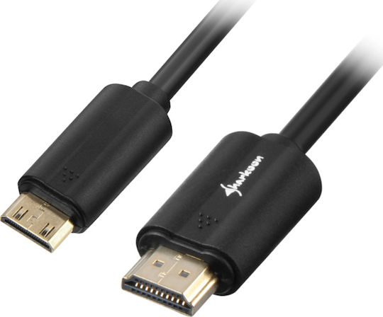 Sharkoon HDMI 2.0 Cable HDMI male - mini HDMI male 3m Μαύρο