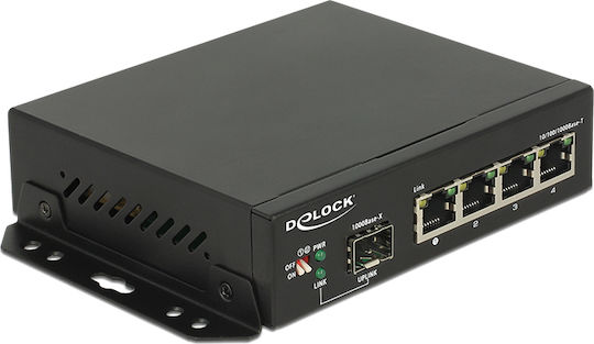 DeLock Gigabit Ethernet Switch 4 Port + 1 SFP Unmanaged L2 Switch με 4 Θύρες Gigabit (1Gbps) Ethernet και 1 SFP Θύρα