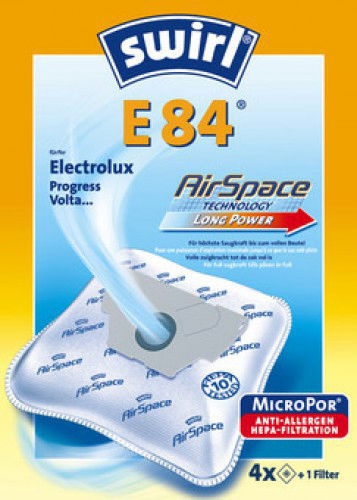 Swirl E84 Σακούλες Σκούπας 4τμχ Συμβατή με Σκούπα Electrolux