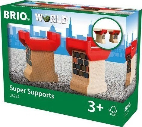 Brio Toys Super Supports Ράγες Σιδηρόδρομου από Ξύλο 33254