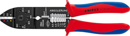 Knipex Πρέσα Ακροδεκτών Διατομής 0.5-6mm² με Απογυμνωτή (Μήκος 230mm) 97 21 215