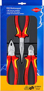 Knipex Σετ Πένσες Μήκους 180mm 3τμχ 00 20 12