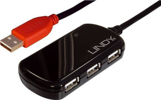 Lindy USB 2.0 Hub 4 Θυρών με σύνδεση USB-A (42783)