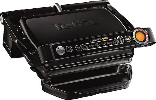 Tefal Optigrill+ Επιτραπέζια Ηλεκτρική Ψησταριά 2000W Ανοξείδωτη με Καπάκι και Ρυθμιζόμενο Θερμοστάτη 36.5x36.5εκ. GC7148