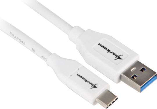 Sharkoon Regular USB 3.1 Cable USB-C male - USB-A male Λευκό 0.5m