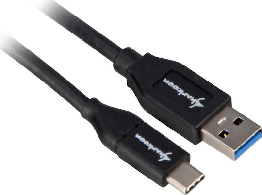 Sharkoon Regular USB 3.1 Cable USB-C male - USB-A male Μαύρο 0.5m