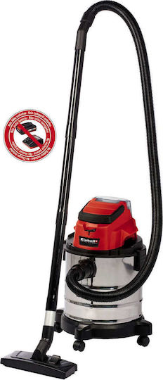 Einhell Tcvc 18/20 Lisolo Επαναφορτιζόμενη Σκούπα Υγρών / Στερεών Χωρίς Φορτιστή και Μπαταρία με Ανοξείδωτο Κάδο 20lt