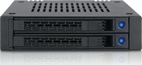Icy Dock ExpressCage 2x 2.5 Inch SAS/SATA HDD/SSD Mobile Rack for External 3.5 Inch Bay-Comparable to Tray-less Design Μαύρο (MB742SP-B)
