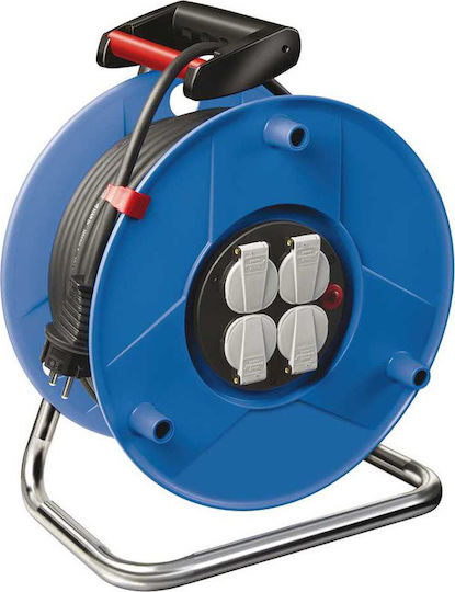 Brennenstuhl Garant H05VV-F3G1.5 Μπαλαντέζα Καρούλι 4 Θέσεων με Καλώδιο 50m Στεγανή 1208060