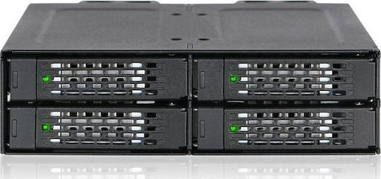 Icy Dock ToughArmor Rugged Full Metal 4-Bay 2.5 Inch NVMe U.2 SSD Mobile Rack For External 5.25 Inch Bay Μαύρο MB699VP-B