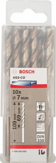Bosch Σετ 10 Τρυπάνια Κοβαλτίου με Κυλινδρικό Στέλεχος για Μέταλλο 2608585892