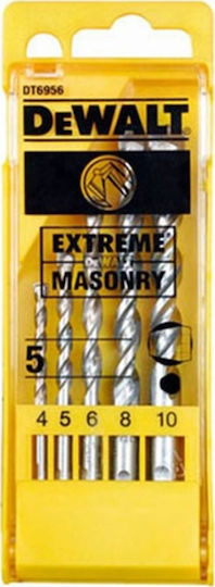 Dewalt Auger Σετ 5 Διαμαντοτρύπανα με Κυλινδρικό Στέλεχος για Δομικά Υλικά DT6956