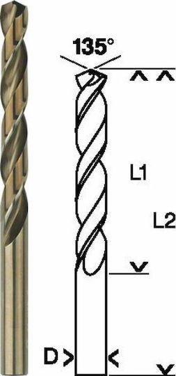 Bosch Standardline Τρυπάνι HSS με Κυλινδρικό Στέλεχος για Μέταλλο 6.5x63mm 2608585856