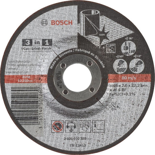 Bosch Δίσκος Κοπής Μετάλλου 115mm 2608602388