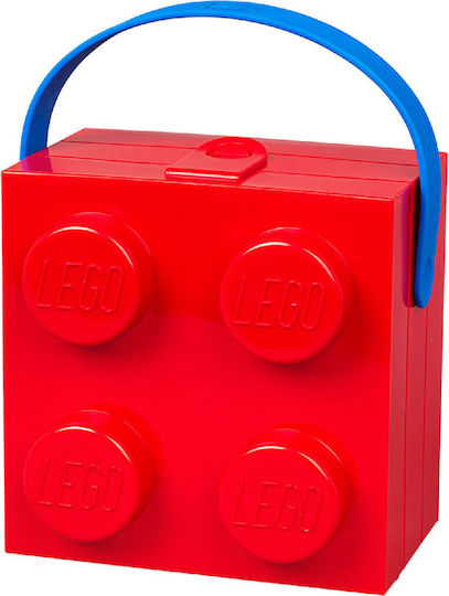 LEGO Πλαστικό Παιδικό Δοχείο Φαγητού Κόκκινο 16.5 x 16.5 x 11.7εκ. 299078