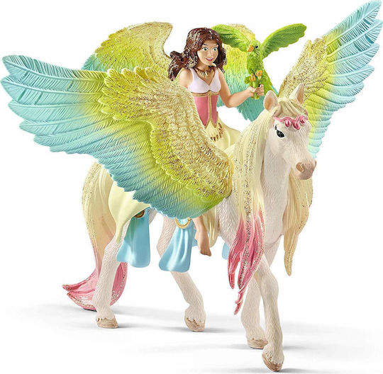 Schleich-S Παιχνίδι Μινιατούρα Fairy Surah with Glitter Pegasus Bayala για 5-12 Ετών 18εκ. 70566