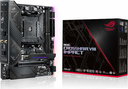 Asus ROG Crosshair VIII Impact X570 Wi-Fi Motherboard Mini DTX με AMD AM4 Socket 90MB11Q0-M0EAY0