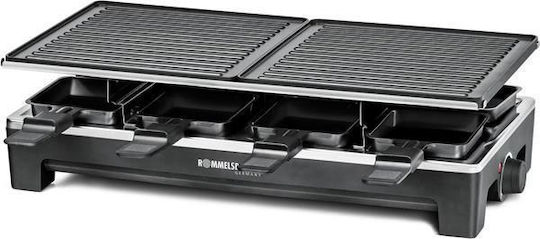 Rommelsbacher RCS 1350 Επιτραπέζια Ηλεκτρική Ψησταριά Raclette Λείας και Αυλακωτής Πλάκας 1350W με Ρυθμιζόμενο Θερμοστάτη 48.5x23.3εκ.
