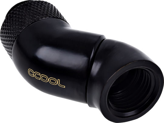 Alphacool Icicle Angle Adapter Double 45 Degrees Rotatable G1 / 4 AG on G1 / 4 IG Fittings Μαύρο 17250