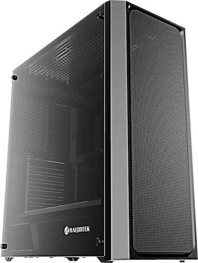 Raijintek Ponos MS Midi Tower Κουτί Υπολογιστή με Πλαϊνό Παράθυρο Μαύρο