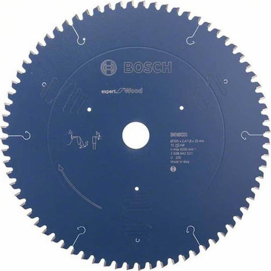 Bosch Δίσκος Κοπής Ξύλου με 72 Δόντια 305mm 2608642531