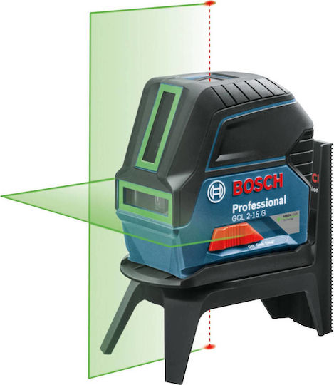 Bosch GCL 2-15 G Professional Αυτορυθμιζόμενο Γραμμικό Αλφάδι Laser Πράσινης Δέσμης 1.5V με Εύρος Εργασίας 15m