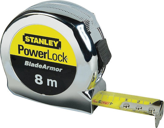 Stanley Powerlock Μετροταινία με Αυτόματη Επαναφορά 25mm x 8m 0-33-527