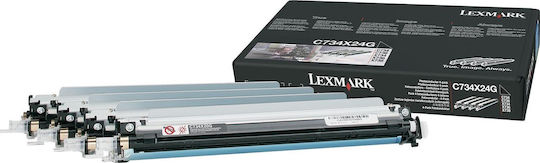 Lexmark C734X24G Γνήσιο Multipack Drum Laser Εκτυπωτή Μαύρο/Κίτρινο/Κυανό/Ματζέντα Return Program 4τμχ C734X24G
