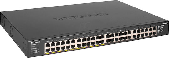 NetGear GS348PP Unmanaged L2 PoE+ Switch με 48 Θύρες Gigabit (1Gbps) Ethernet
