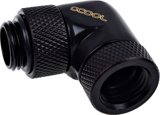 Alphacool Eiszapfen Angled Adaptor 90° Rotatable G1/4 Outer Thread To G1/4 Inner Thread Fittings Μαύρο 17260