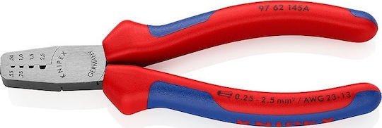 Knipex Πρέσα Ακροδεκτών Διατομής 0.25-2.5mm² με Μόνωση (Μήκος 145mm) 97 62 145 A