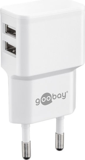 Goobay 2x USB Wall Adapter Λευκό (44952)