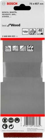 Bosch Tαινία Λείανσης K40 75x533mm Σετ 3τμχ 2608606069