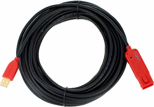 Lindy USB 2.0 Cable USB-A male - USB-A female Μαύρο 12m 42782