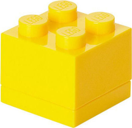 Room Copenhagen Lego Mini Box 4 Πλαστικό Παιδικό Δοχείο Φαγητού Κίτρινο 4.6 x 4.6 x 4.3εκ. 40111732