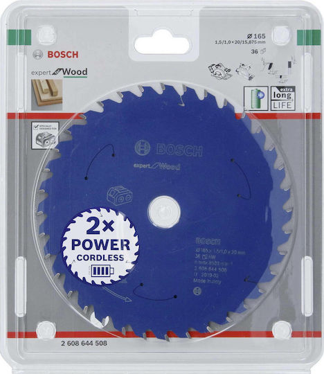 Bosch Saw Blade EX WO H Δίσκος Κοπής Ξύλου 165mm 2608644508