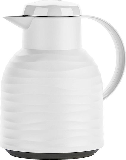 Emsa Jug Quick Press Κανάτα Θερμός Πλαστικό 1lt Λευκό με Λαβή 3110600344