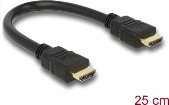 DeLock HDMI 1.4 Cable HDMI male - HDMI male 0.25m Μαύρο 83352