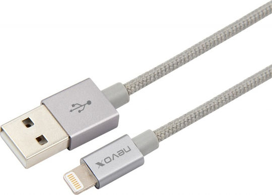 Nevox Braided USB to Lightning Cable Ασημί 1m (1528)