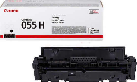 Canon 055H Γνήσιο Toner Laser Εκτυπωτή Μαύρο High Capacity 7600 Σελίδων 3020C002