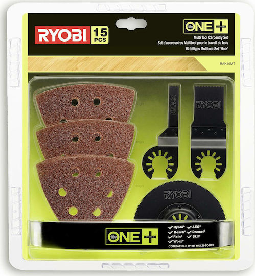 Ryobi Σετ Εξαρτημάτων Πολυεργαλείων 15τμχ RAK15MT 5132002809