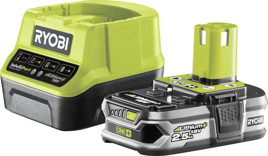 Ryobi Σετ Μπαταρίας Χωρητικότητας 2.5Ah 18V με Φορτιστή RC18120-125