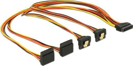 DeLock SATA 15 pin - 4x SATA 15 pin Angle (90°) Cable 0,5m (60155)